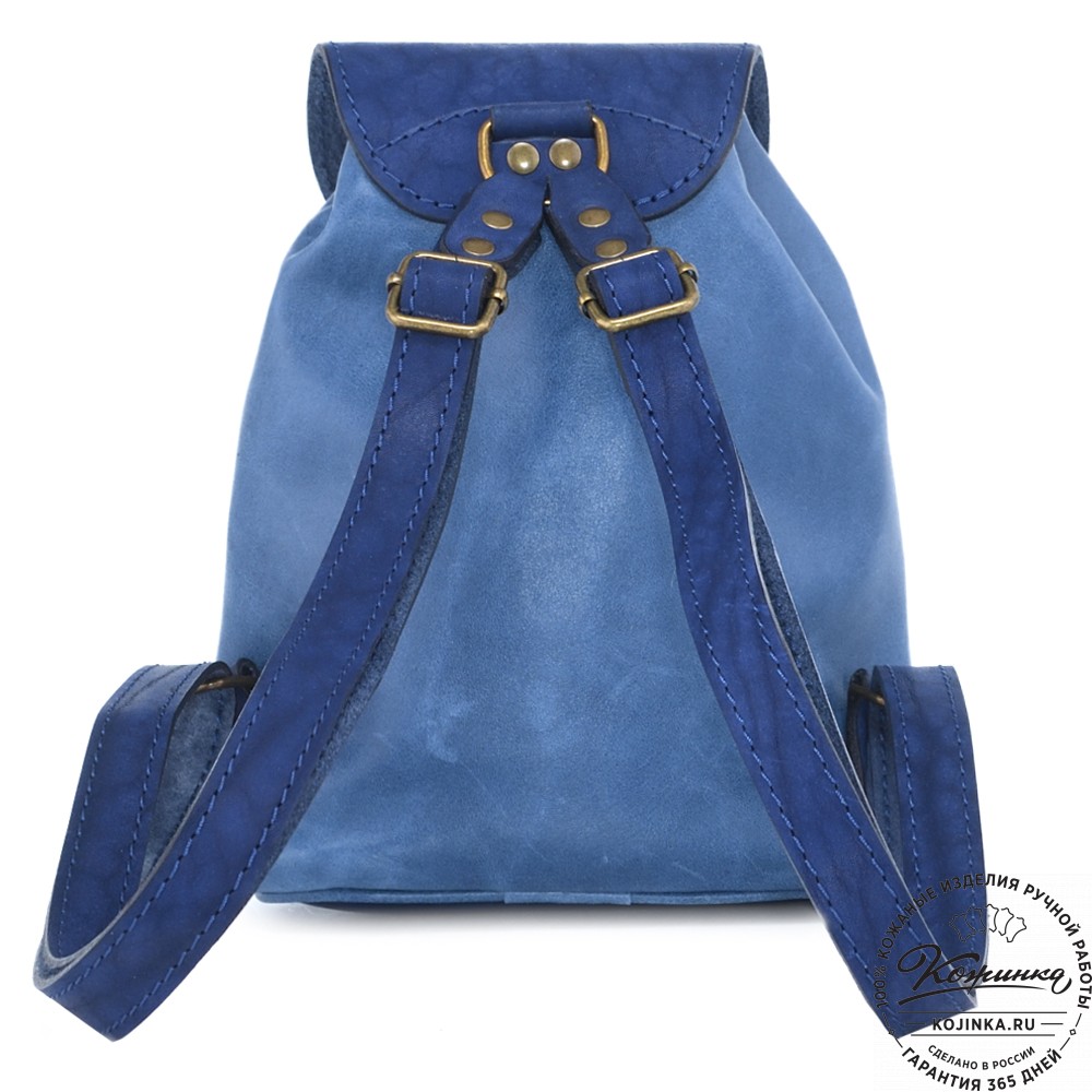 Женский кожаный рюкзак "Колибри" (синий)